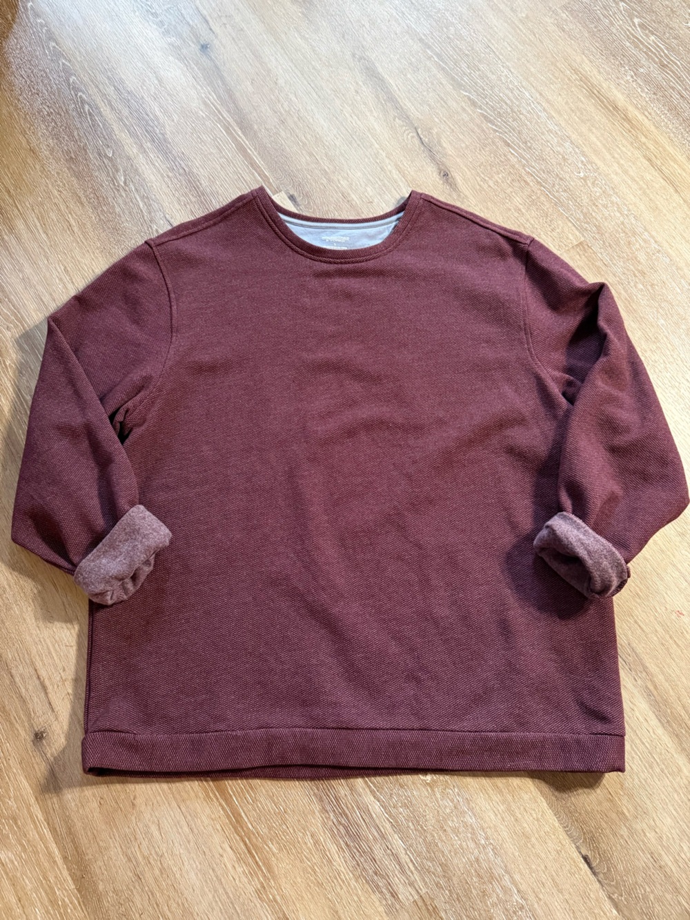 Roundtree & Yorke Men's Crewneck Sweater in Burgundy Size Large